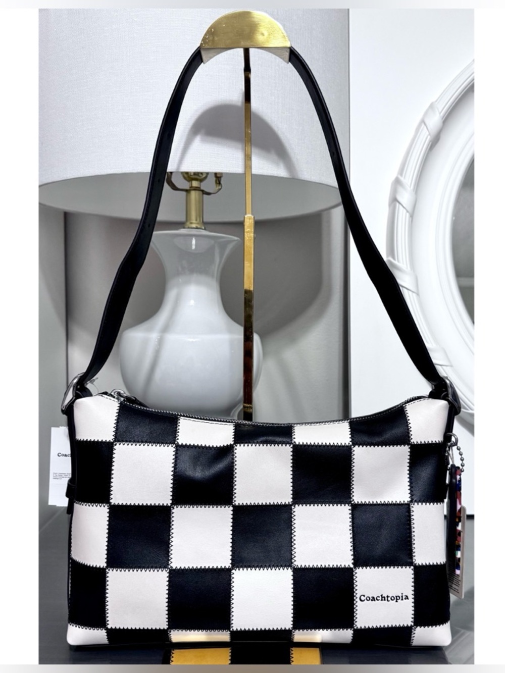 COACH Alter/Ego Slouchy Shoulder Bag, BLACK/ CHALK - Picture 2 of 13